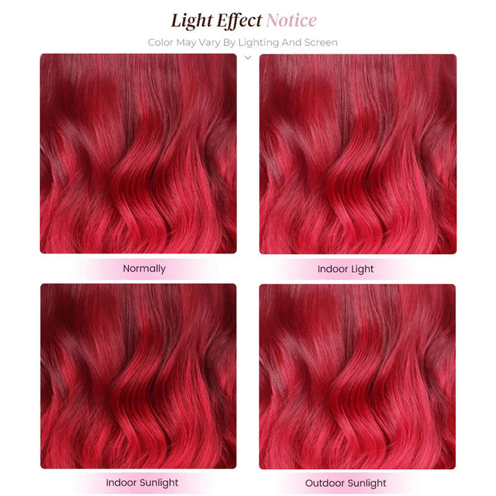 Allove Ombre 99J Red Colored 13x4/13x6 Transparent Lace Front Body Wave Wig Human Hair Wig Pre Plucked For Women