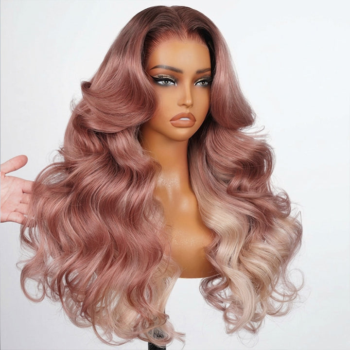 Allove Ombre Strawberry Blonde Color Body Wave 13X4/13X6 Full Lace Front 100% Human Hair Wig - AlloveHair