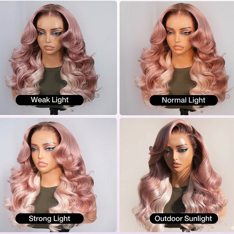Allove Ombre Strawberry Blonde Color Body Wave 13X4/13X6 Full Lace Front 100% Human Hair Wig - AlloveHair