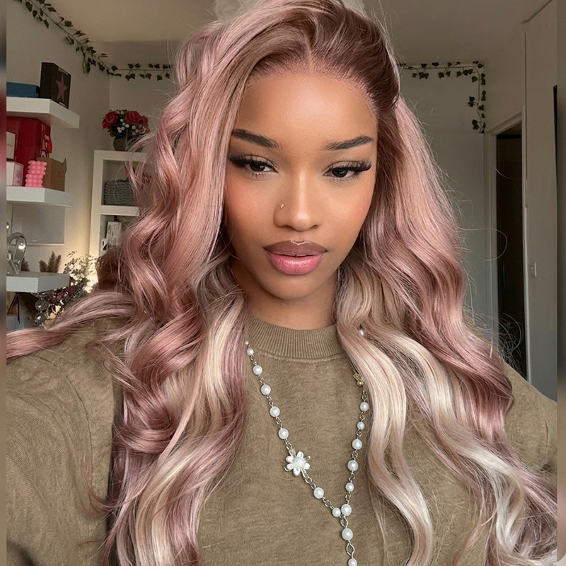 Allove Ombre Strawberry Blonde Color Body Wave 13X4/13X6 Full Lace Front 100% Human Hair Wig - AlloveHair