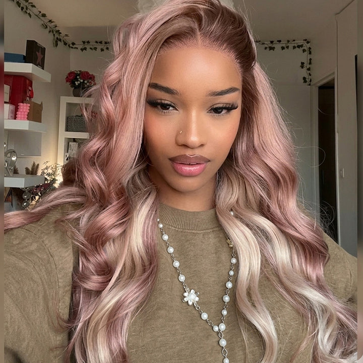 Allove Ombre Strawberry Blonde Color Body Wave 13X4/13X6 Full Lace Front 100% Human Hair Wig - AlloveHair