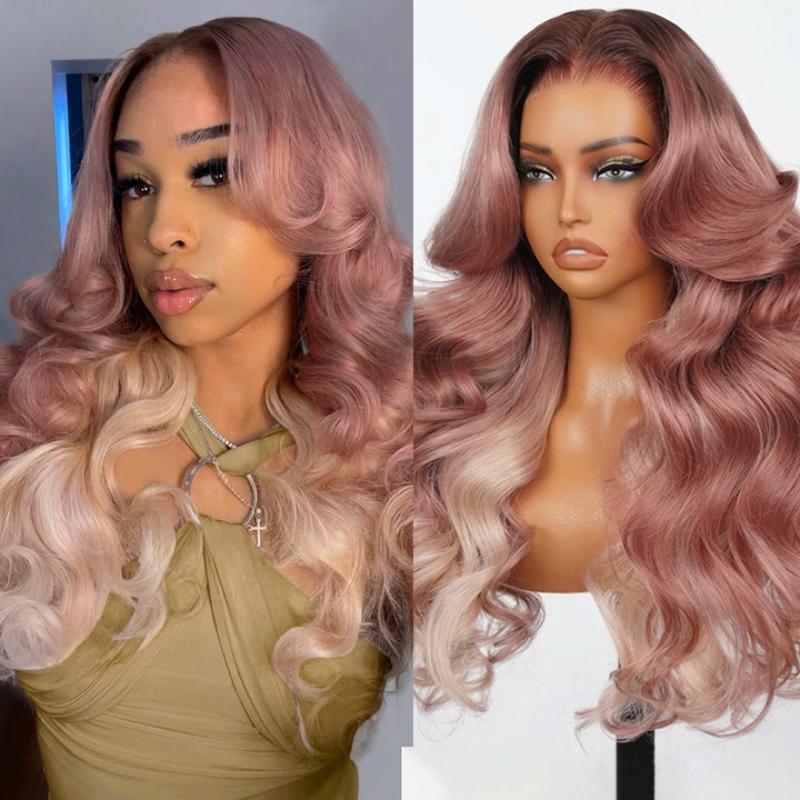 Allove Ombre Strawberry Blonde Color Body Wave 13X4/13X6 Full Lace Front 100% Human Hair Wig - AlloveHair