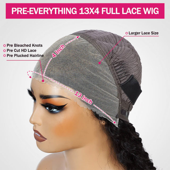 Allove Salon-Quality Luxurious Funmi Curly Glueless 5x5/13x4 Pre-Cut Lace Wig Thick Layered Bouncy Wavy Human Wig