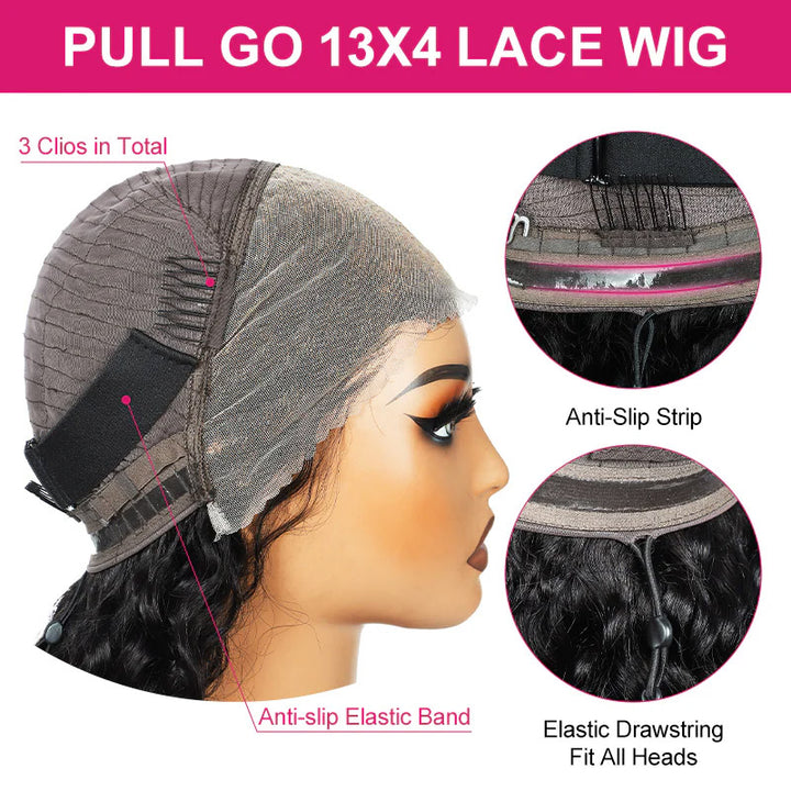 Allove Salon-Quality Luxurious Funmi Curly Glueless 5x5/13x4 Pre-Cut Lace Wig Thick Layered Bouncy Wavy Human Wig