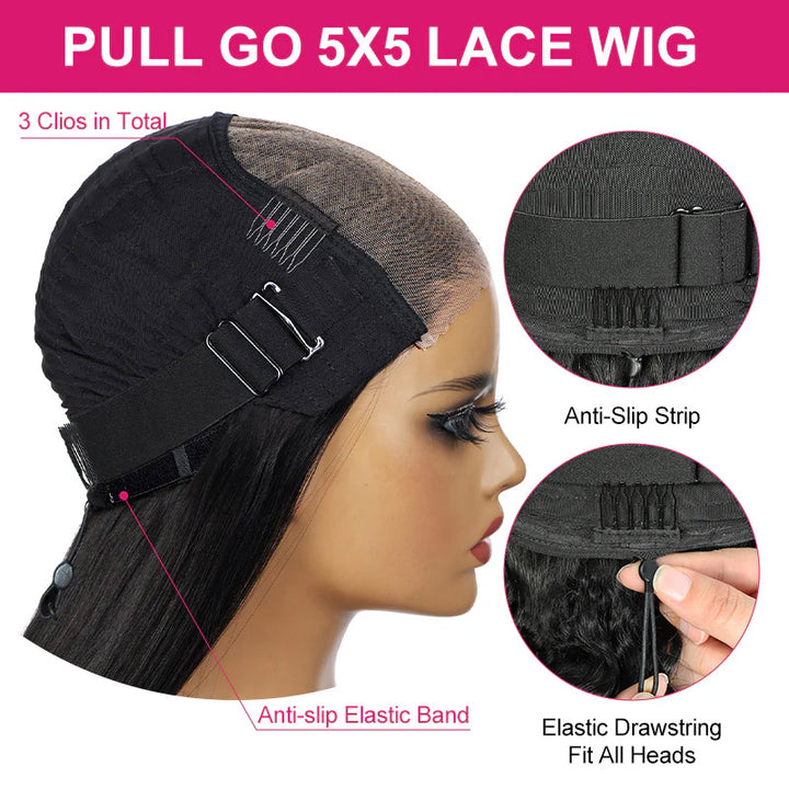 Allove Salon-Quality Luxurious Funmi Curly Glueless 5x5/13x4 Pre-Cut Lace Wig Thick Layered Bouncy Wavy Human Wig