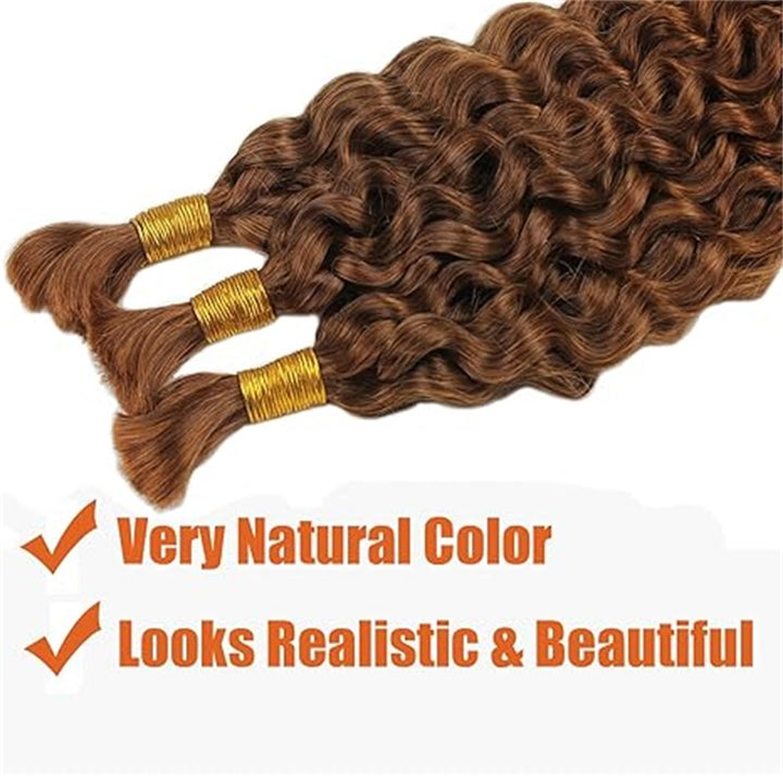 Allove #33 Dark Auburn Reddish Brown Bulk Human Braiding Hair Water Wave - AlloveHair