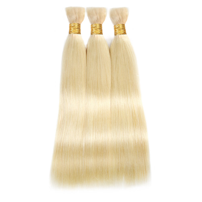 Allove Hair 613 Blonde Straight Human Braiding Hair No Weft Bulk Hair Crochet Braids