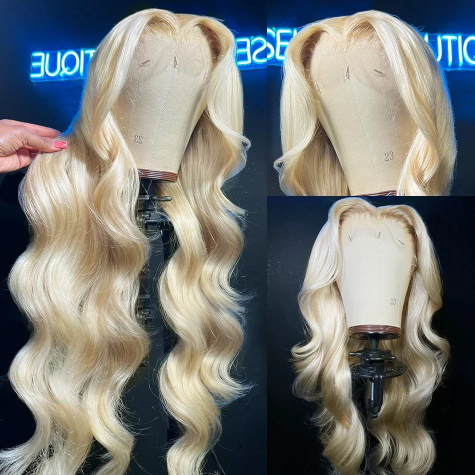 613 Blonde Body Wave Hair 4*4 HD Lace Closure Wig Wear and Go Glueless Lace Wigs
