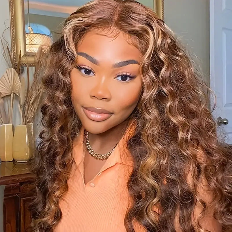 Bleached Knots Wear Go Wig | Affordable Honey Blonde Highlight Loose Deep Wave 5x5 Lace Front Wig