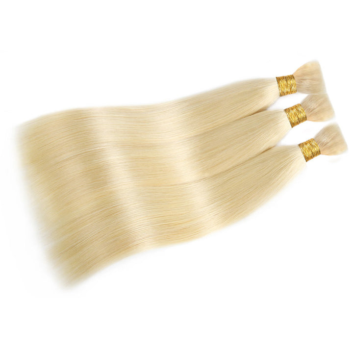 Allove Hair 613 Blonde Straight Human Braiding Hair No Weft Bulk Hair Crochet Braids
