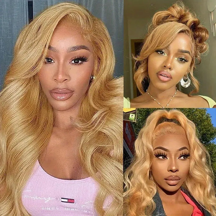 Allove Hair #27 Honey Blonde Body Wave 13x4 HD Lace Front Wig