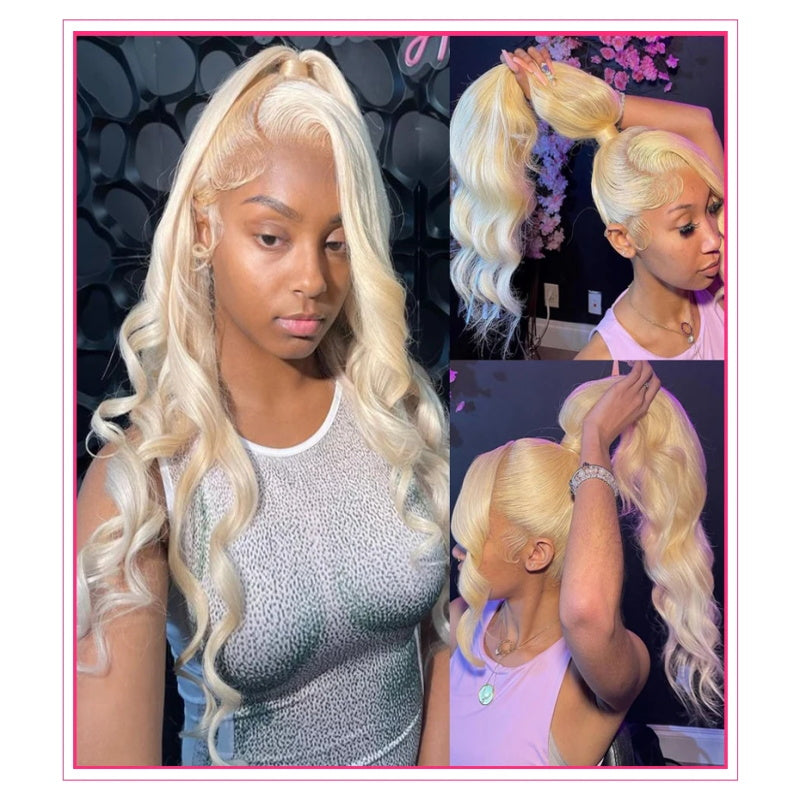 613 Blonde Color HD Full Lace Body Wave Human Hair Glueless Wig