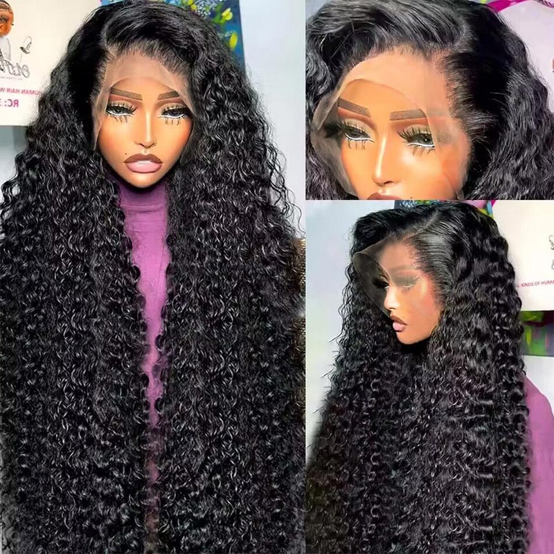 【C Part】Wear & Go 40 Inch Undetectable Invisible 13x4 HD Glueless Lace Front Brazilian Deep Curly Wigs