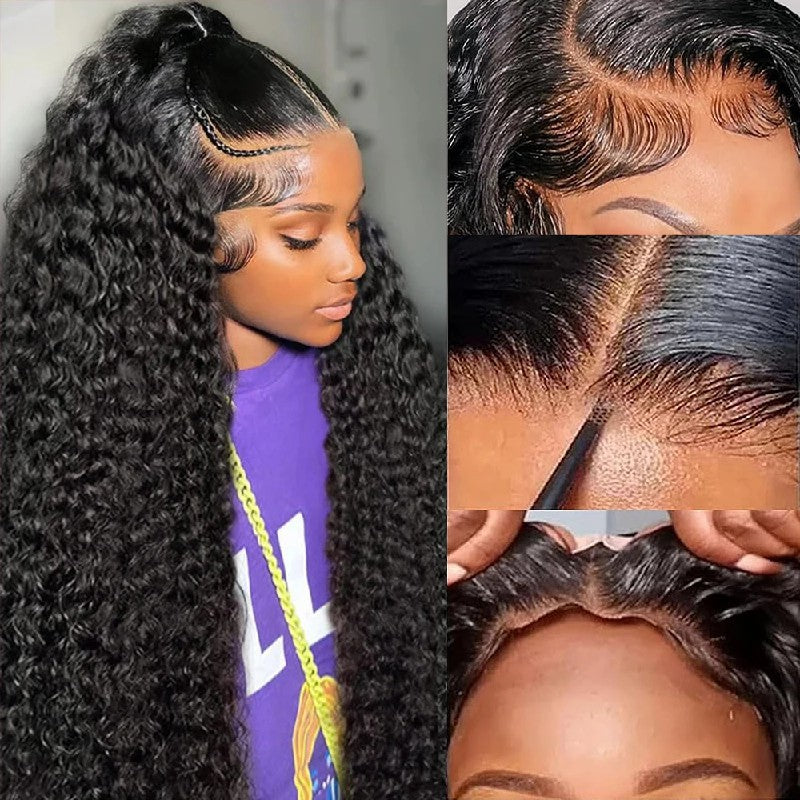 Allove 250% Customized High Density 13x4 HD Glueless Lace Frontal Wigs Pre Everything Wear to Go Wigs