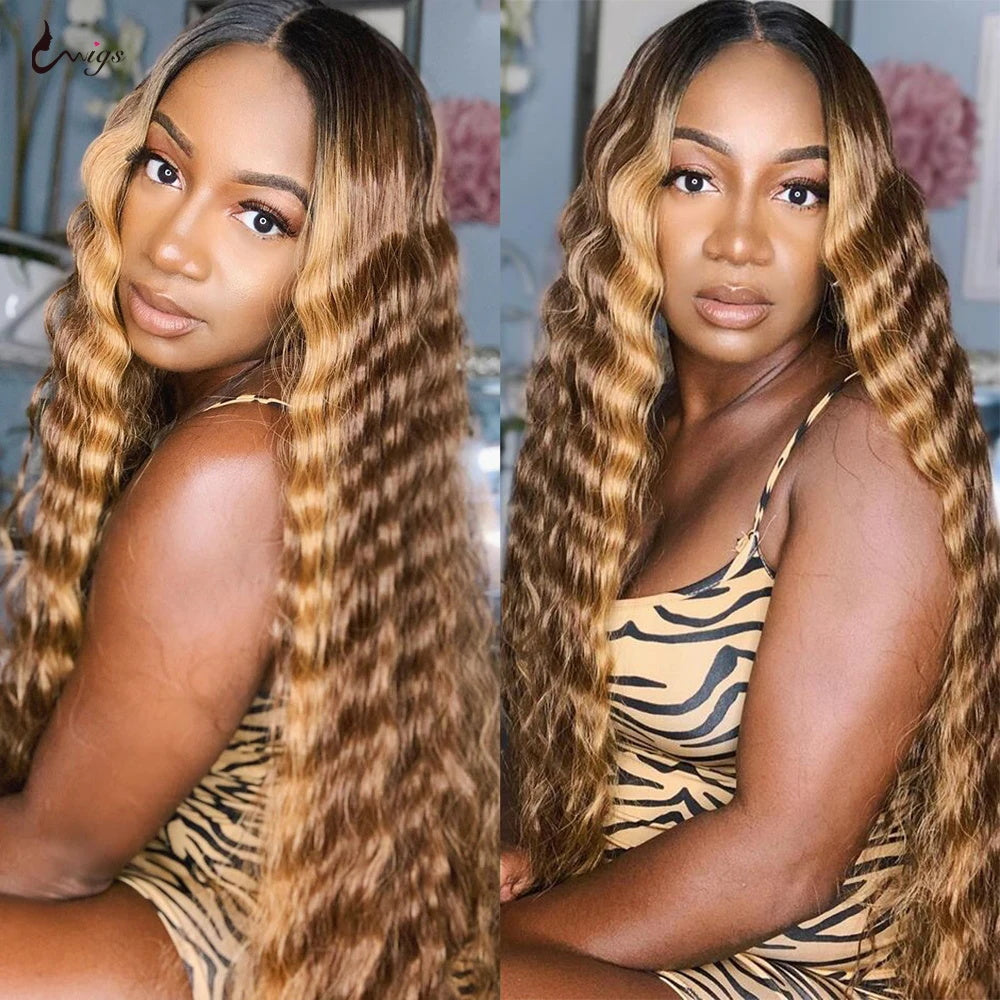 Highlight Honey Blonde Color Brazilian 3 Bundles Loose Deep Wave Human Hair