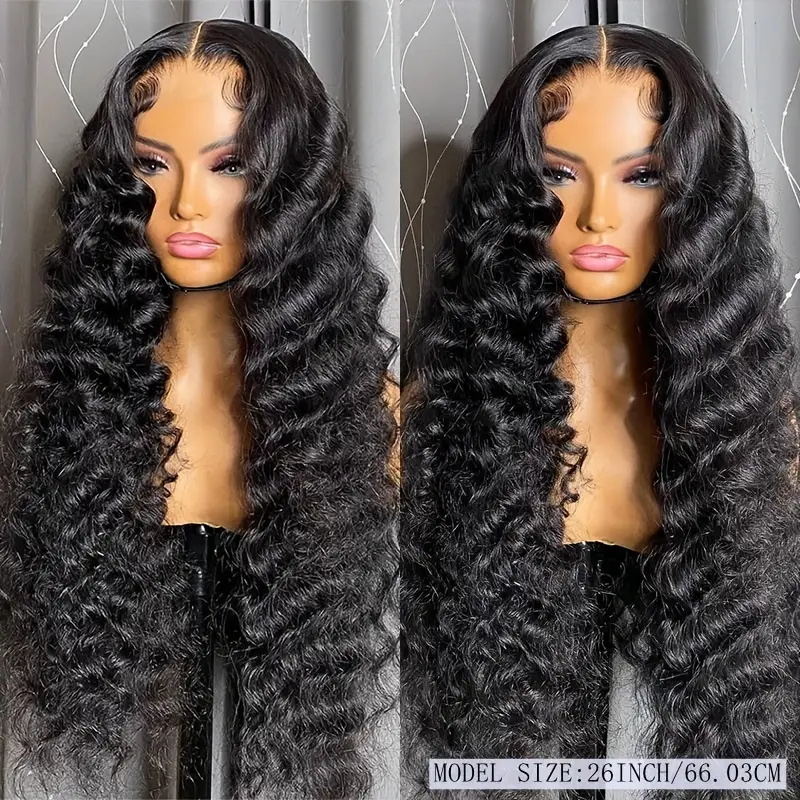 Allove Hair C-Shape Glueless Loose Deep Wave 4x4 HD Lace Front Wig