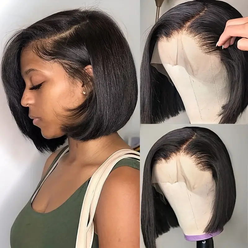 Straight Bob Wig 13x4 Lace Front Human Hair Wigs Full Endly Short Bob Human Hair Wig with Pre Plucked