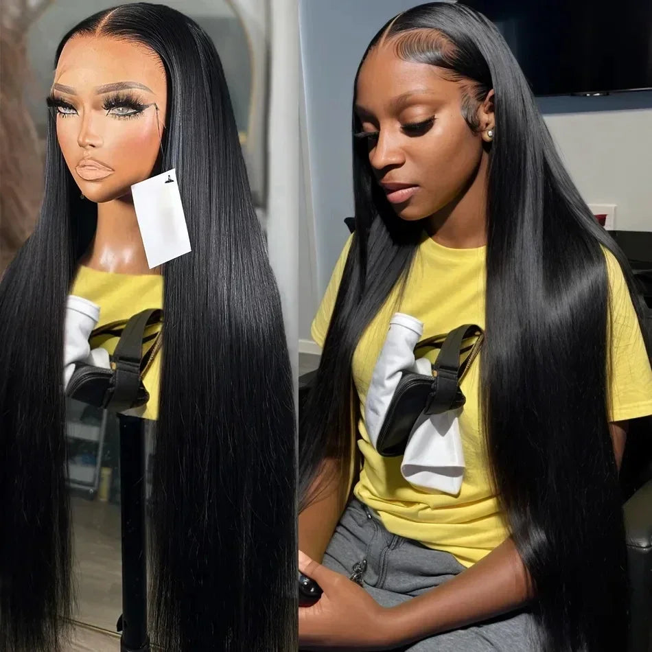 Long 40inch 13x4 Full Lace Frontal Wig Fast Shipping Brazilian Straight Human Hair
