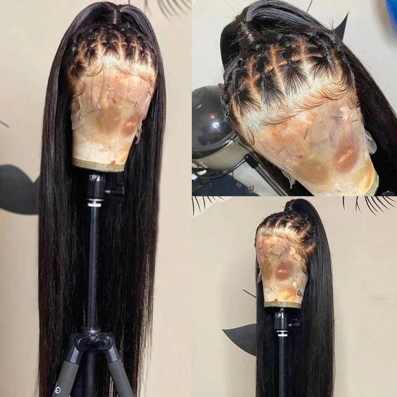 Invisible HD Full Lace Pre Plucked Straight Wigs Melted Match All Skin Color