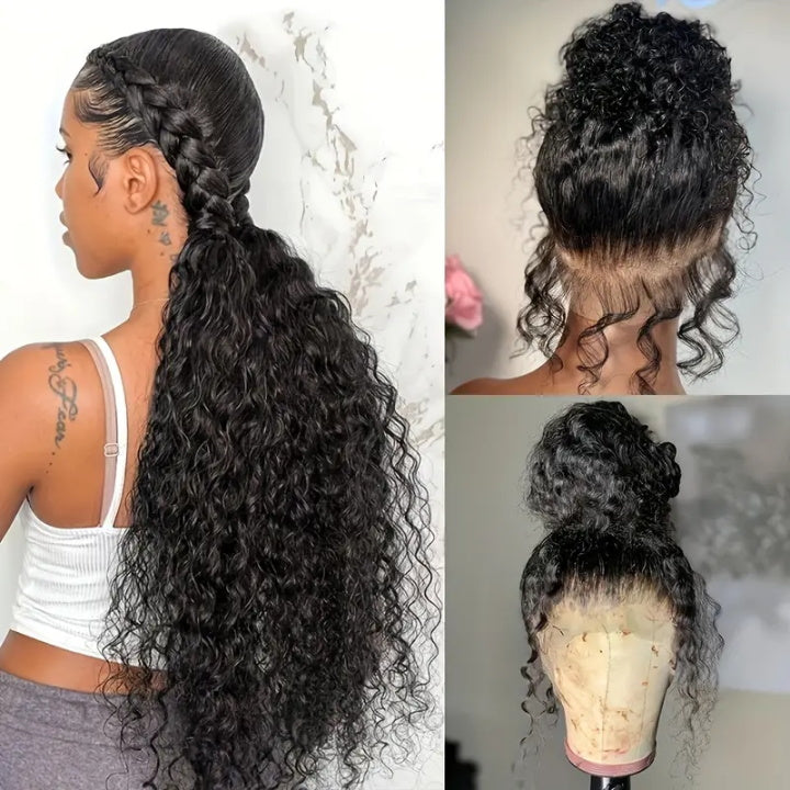 Full Lace Wig Water Wave HD Lace Wig Human Hair Wigs with Pre Plucked