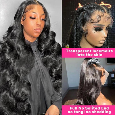 Full Lace Human Hair Body Wave Wigs HD Transparent Lace Wig For Black Women