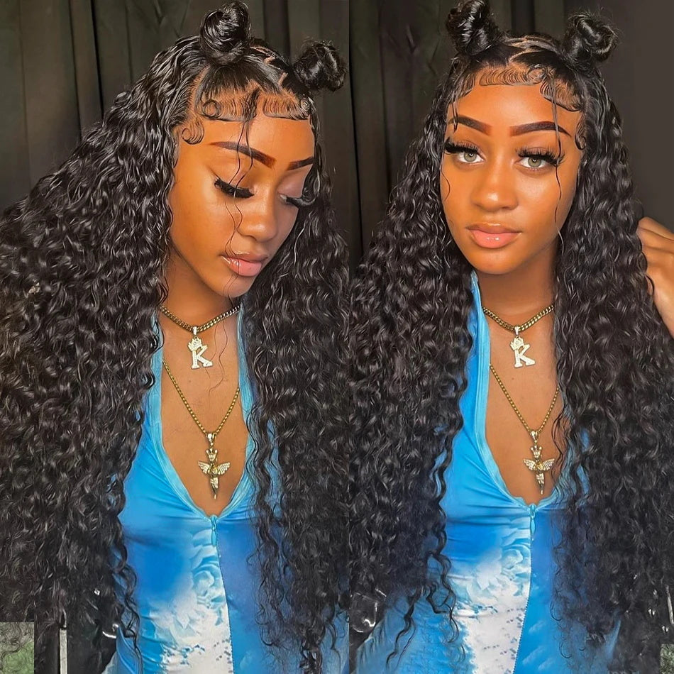 HD Transparent 360 Lace Frontal Wig Pre Plucked Kinky Curly Lace Front Wig For Black Women