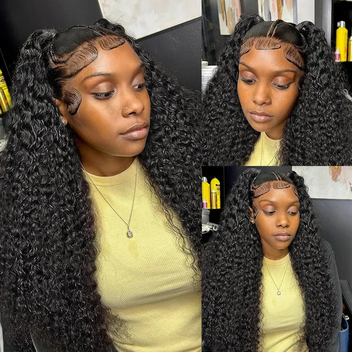Allove Hair Wear And Go 4x4 Glueless Lace Closure Curly Wig No Glue 180% Density