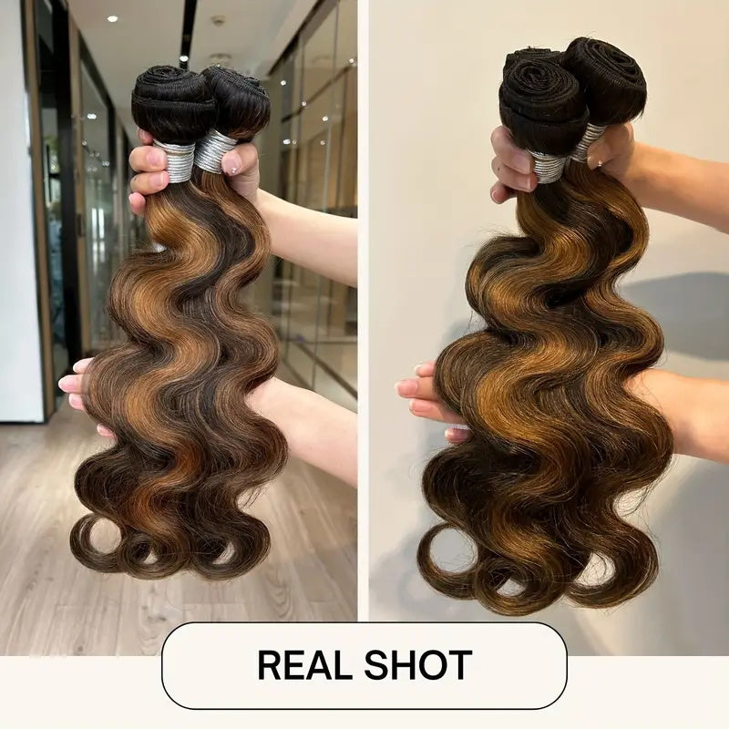 Allove Hair #FB30 Brown Balayage Highlight Body Wave Human Raw Hair Bundles