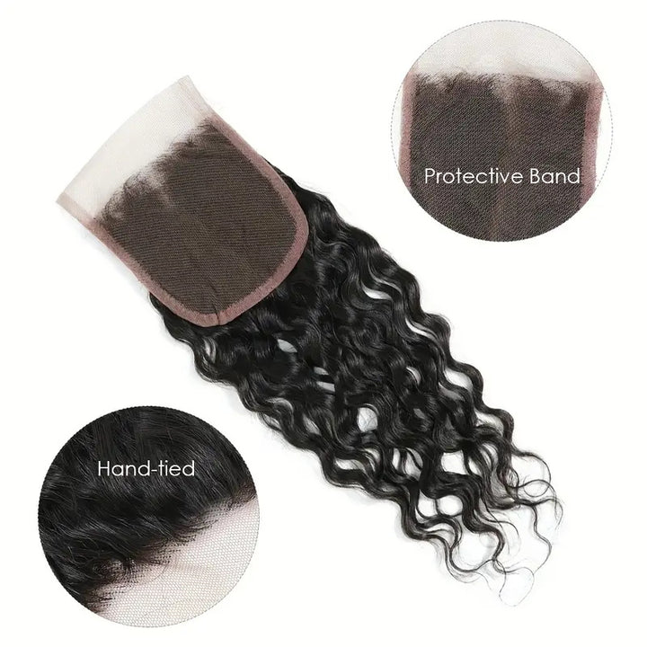 8A Grade Water Wave 4*4 Lace Closure Virgin Human Hair