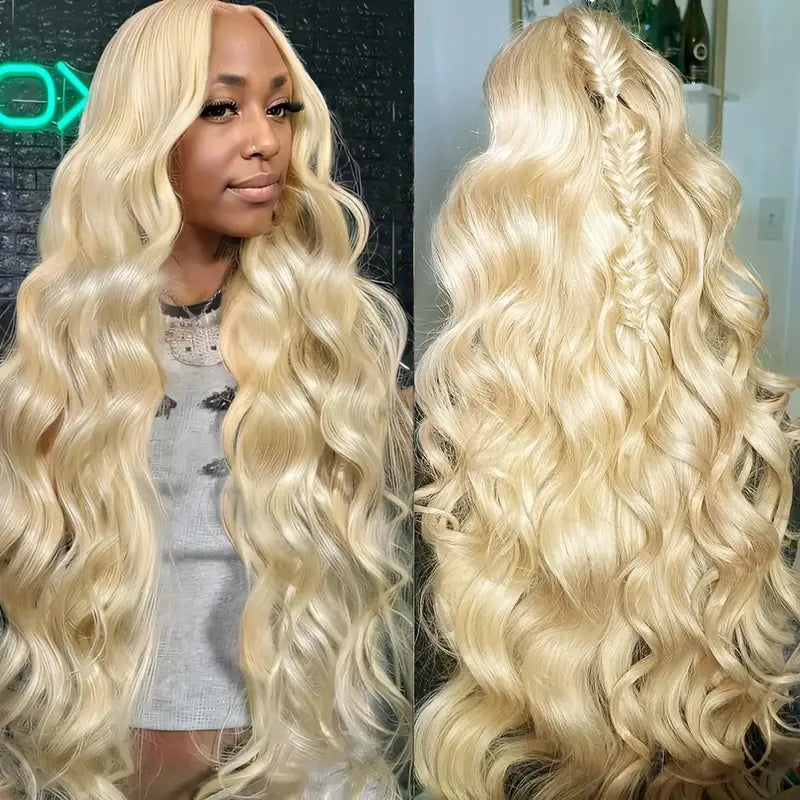 Overnight Shipping 13x4 Glueless HD Lace Front Human Hair Affordable Wig Hairstyles # 613 Blonde Body Wave Hair