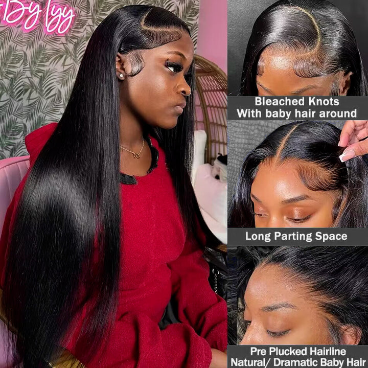 Long 40inch 13x4 Full Lace Frontal Wig Fast Shipping Brazilian Straight Human Hair