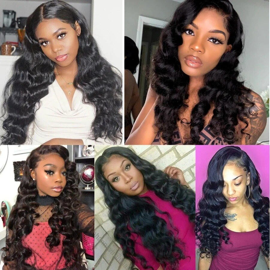 HD Transparent 4x4 Loose Wave Lace Closure Wear and Go Human Hair Wigs for Women