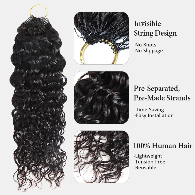 Fluffy Water Wave Feather Hair For Boho Braids Lightweight Pre Separated Crochet Feather Hair Extensions - AlloveHair