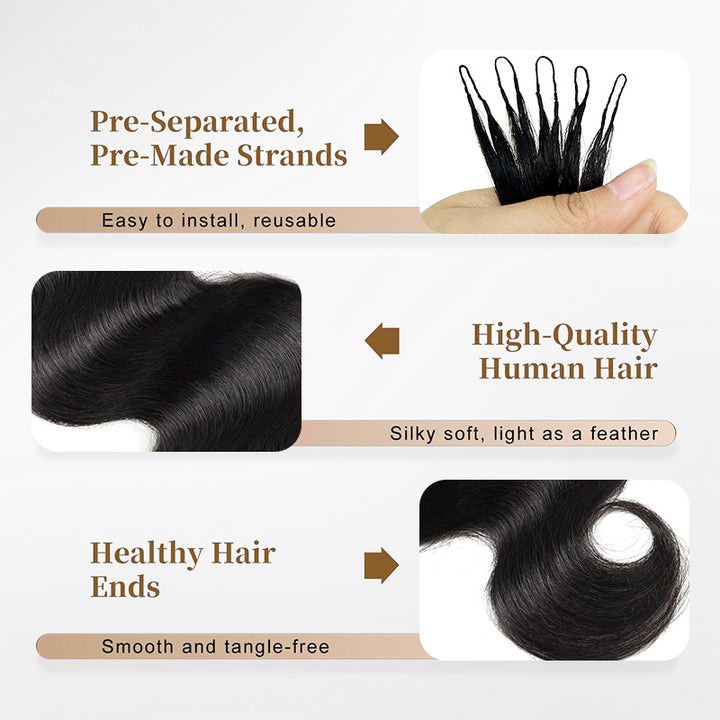 Pre-Separated Human Crochet Hair for Miracle Knots Braids 100% Human Hair Body Wave Knotless Crochet Human Hair Extensions - AlloveHair