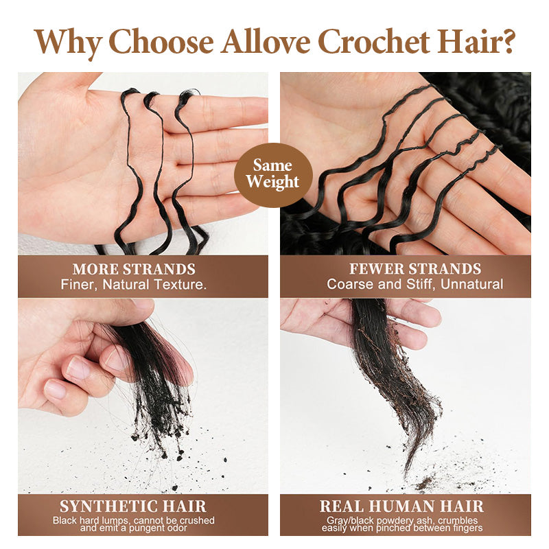 Pre-Separated Human Crochet Hair for Miracle Knots Braids 100% Human Hair Body Wave Knotless Crochet Human Hair Extensions - AlloveHair