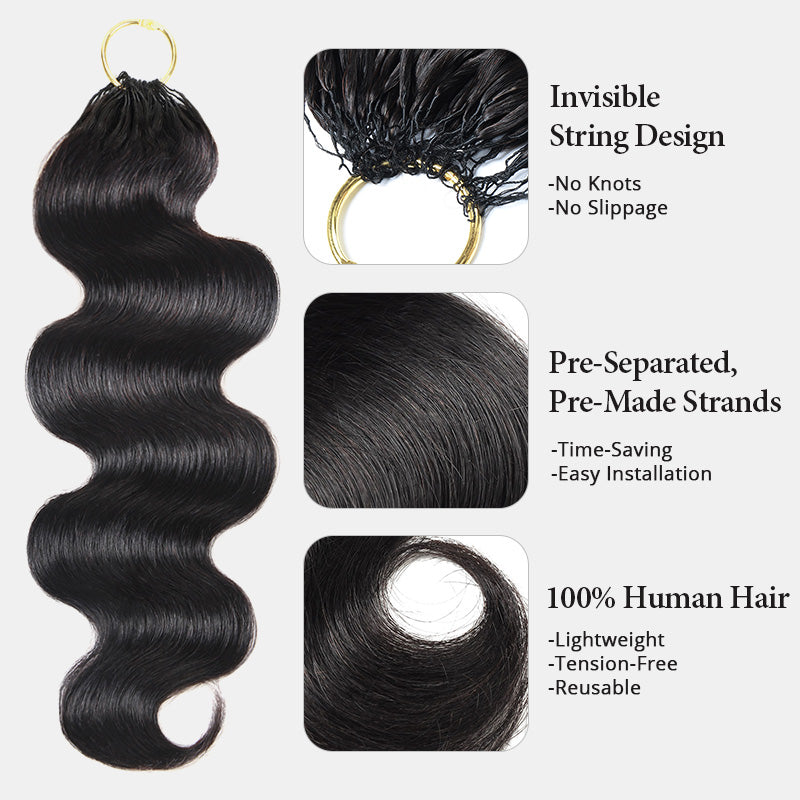 Pre-Separated Human Crochet Hair for Miracle Knots Braids 100% Human Hair Body Wave Knotless Crochet Human Hair Extensions - AlloveHair