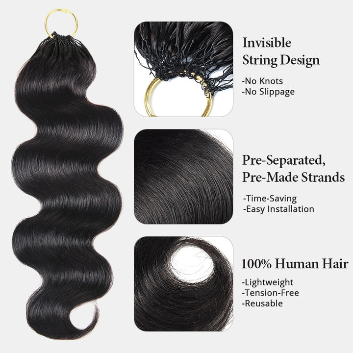 Pre-Separated Human Crochet Hair for Miracle Knots Braids 100% Human Hair Body Wave Knotless Crochet Human Hair Extensions - AlloveHair