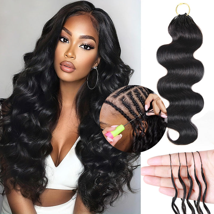 Pre-Separated Human Crochet Hair for Miracle Knots Braids 100% Human Hair Body Wave Knotless Crochet Human Hair Extensions - AlloveHair
