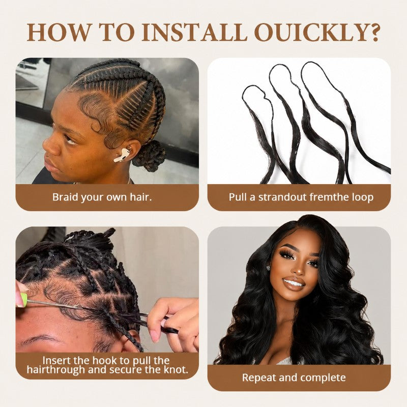 Pre-Separated Human Crochet Hair for Miracle Knots Braids 100% Human Hair Body Wave Knotless Crochet Human Hair Extensions - AlloveHair