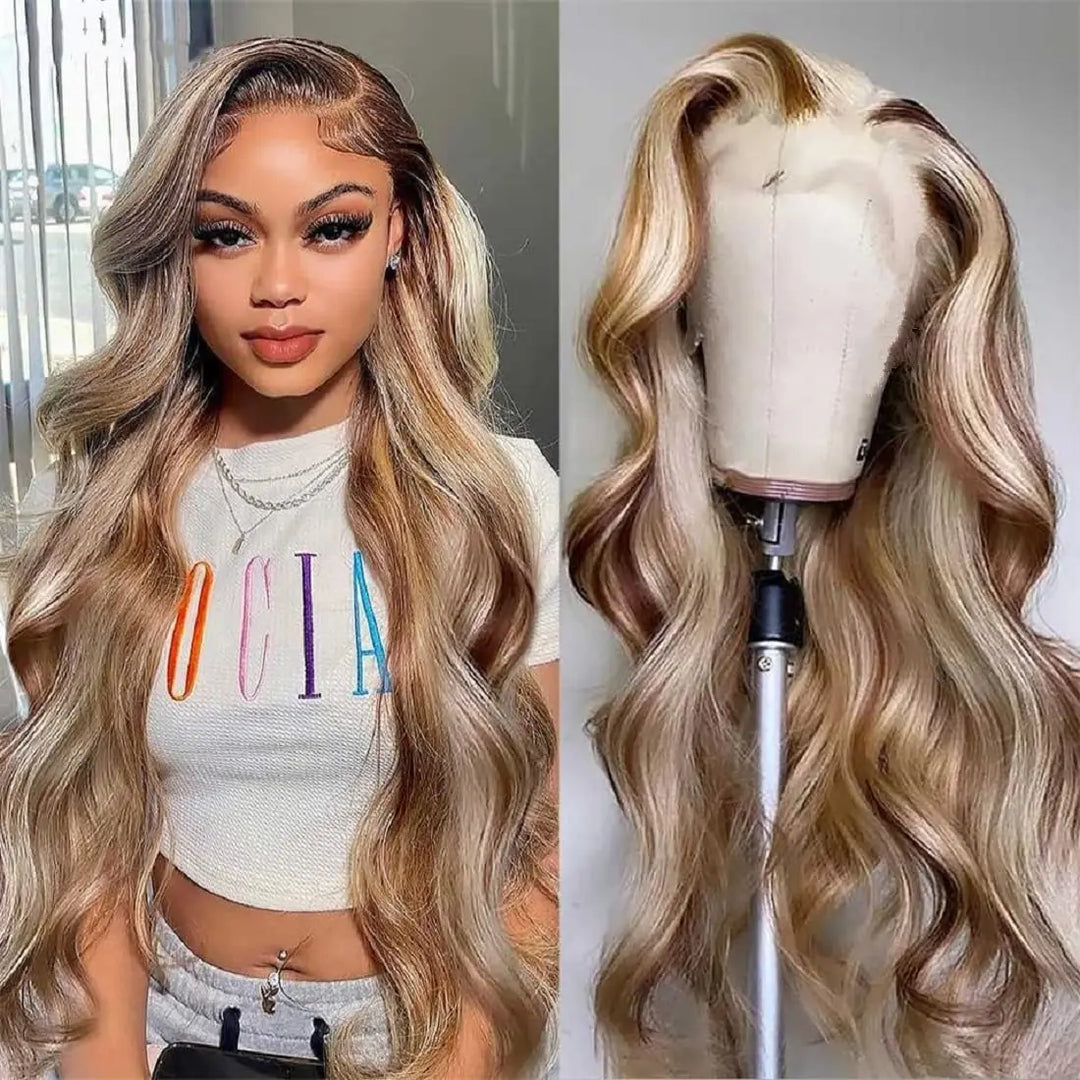 32Inch P4/613 Wear to Go Body Wave 13x4 Glueless Lace Front Wig with Pre Plucked