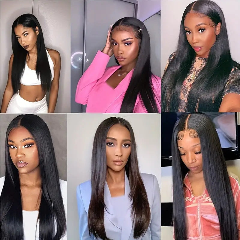 Allove Hair Peruvian Straight Hair 4 Bundles With 4*4 Lace Closure