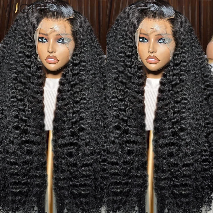 Allove Hair 30Inch 13x6 HD Lace Front Wig Brazilian Deep Wave Wear to Go Human Hair Wigs