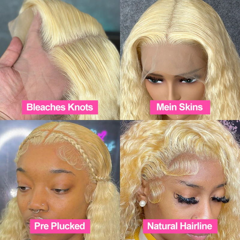 613 Blonde 13*4 HD Loose Deep Wave Lace Frontal Human Hair Pre-Plucked Wig