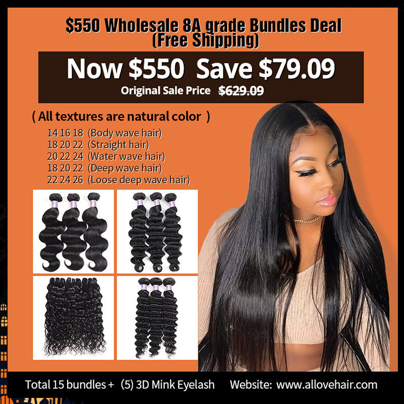 【Wholesale Bundles Deal】$550 15 Bundles Mix Textures Human Hair Deals