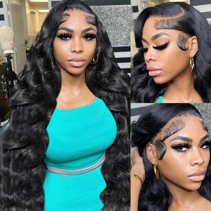 Allove 13x6  HD Wear & Go Glueless Lace Front Body Wave Human Hair Affordable Wig
