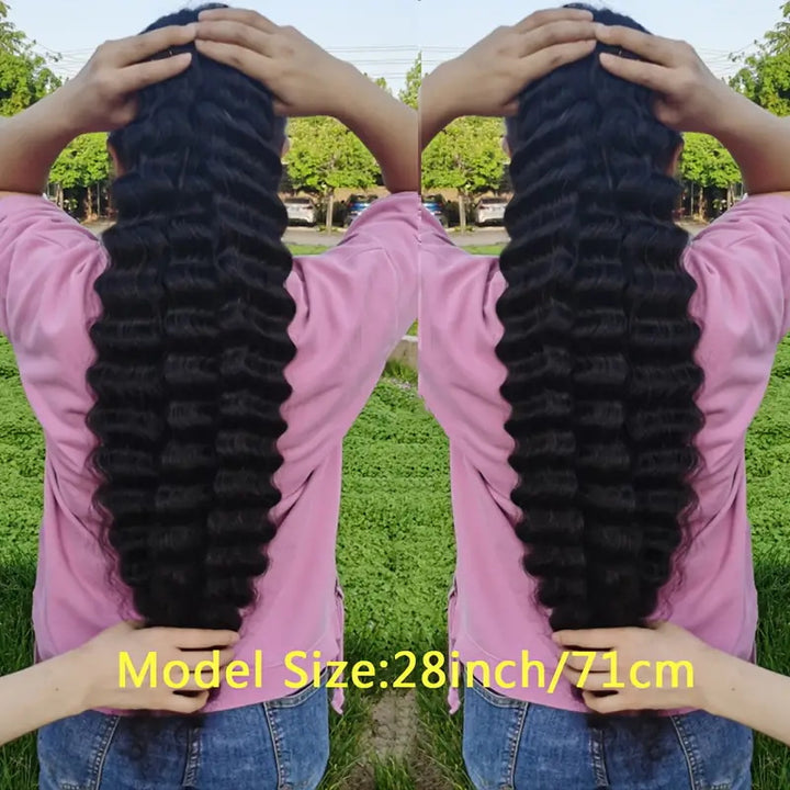 Allove Hair Brazilian Loose Deep Wave Hair 4 Bundles With 4*4 Closure