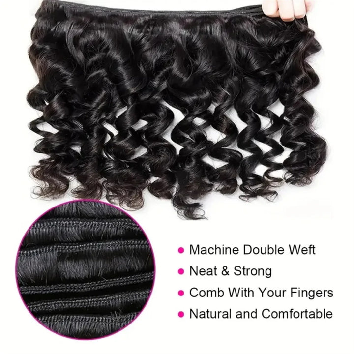 Allove Hair Indian Loose Wave Virgin Human Hair Weave 4 Bundles