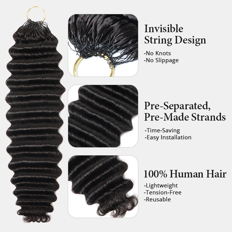 Deep Wave Crochet Human Hair Extensions 100% Human Raw Hair For Crochet Locs - AlloveHair