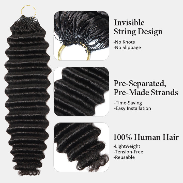 Deep Wave Crochet Human Hair Extensions 100% Human Raw Hair For Crochet Locs - AlloveHair