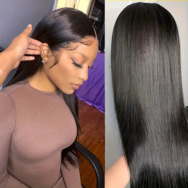 30 Inch 13x6 HD Lace Front Wig 200 Density Virgin Straight Human Hair Pre Plucked with Baby Hair Glueless Wigs - AlloveHair